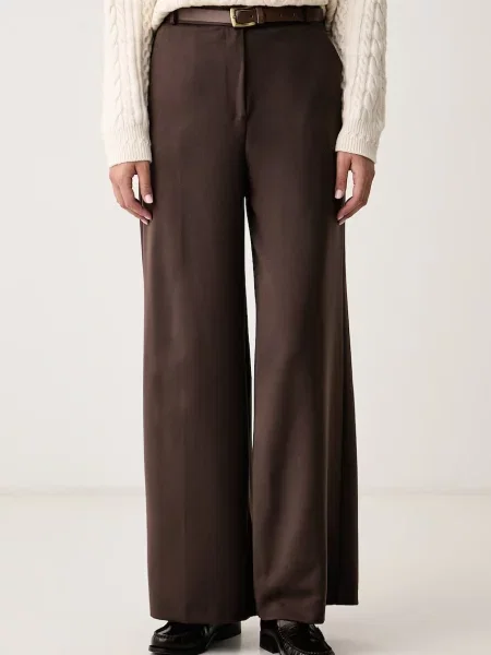 Haveone pantaloni pentru femei cu vâscoză maro