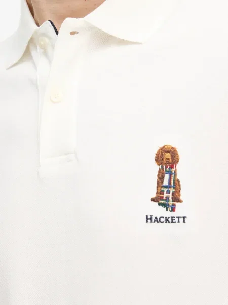 Polo Hackett cu broderie alb