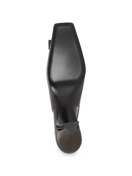 Pantofi cu toc Sergio Rossi cu cataramă slingback maro