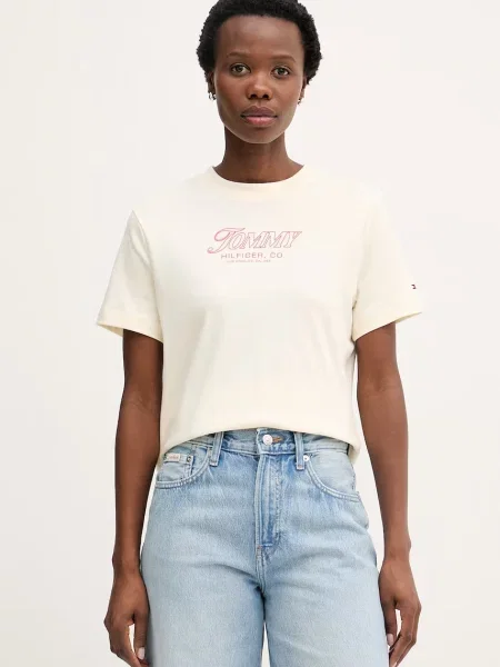 Tommy Hilfiger tričko SUMMER béžové