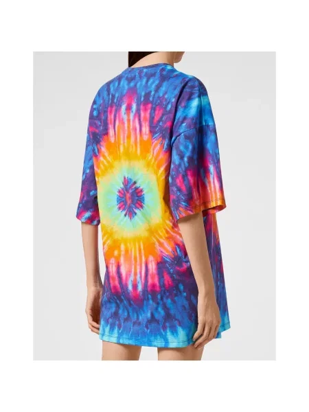 Tie dye sukienka koszulowa Philipp Plein wiązana