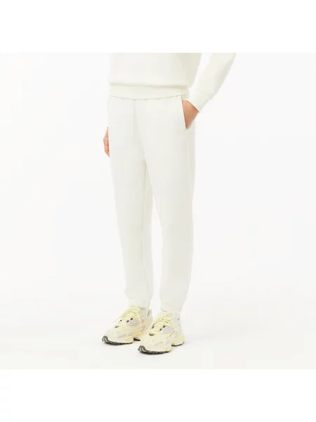 Lacoste Spodnie Dresowe Z Mieszanki Bawełny białe