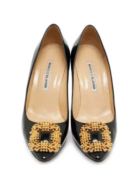 Pantofi cu toc Manolo Blahnik cu cataramă negru