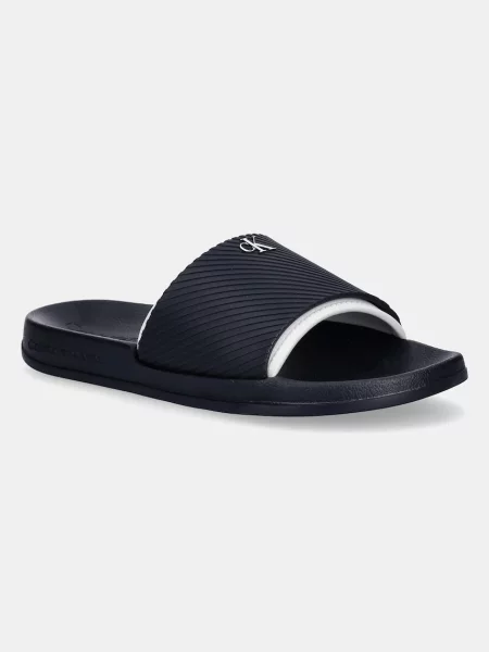 Чехли Calvin Klein Jeans SLIDE RUBBER NEOPRENE TEXT тъмносиньо