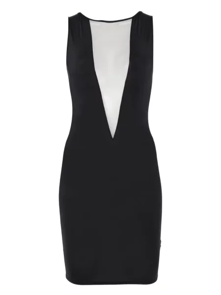 Mała sukienka mini Maison Close z dekoltem w serek garniturowa czarna