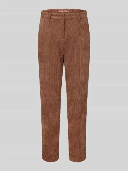 Spodnie sztruksowe o kroju regular fit z fixiertem nogawka z mankietem Model KRYSTAL' Cambio