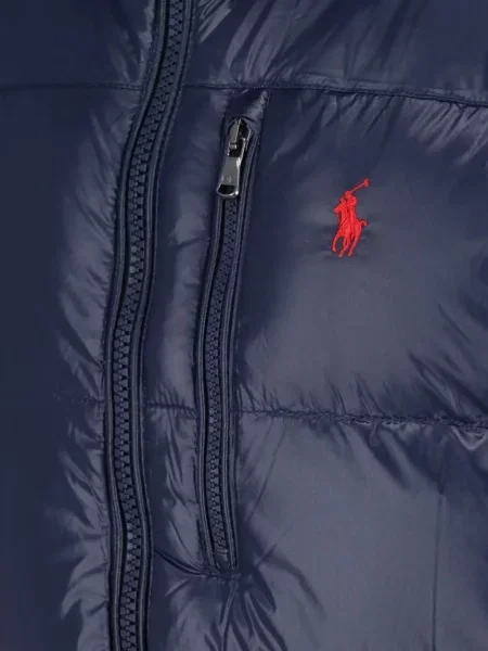 Matlasat tricou polo Polo Ralph Lauren de lână cu decolteu în V albastru