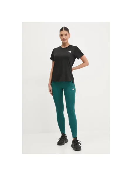Legginsy The North Face skórzane zielone