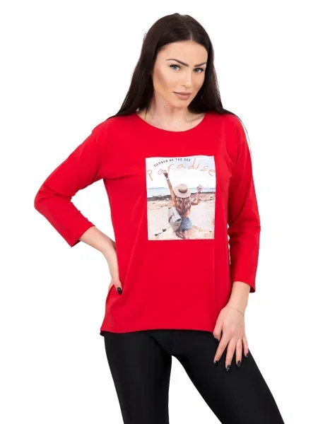 Halenka s potiskem Paradise red červená