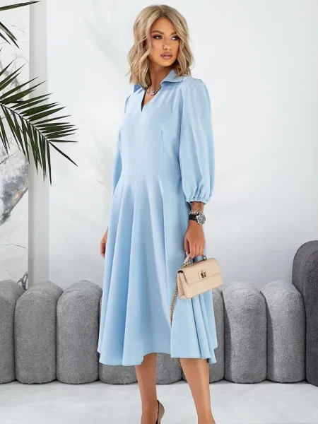 Сукня міді LadyLike бавовна/поліестер блакитний