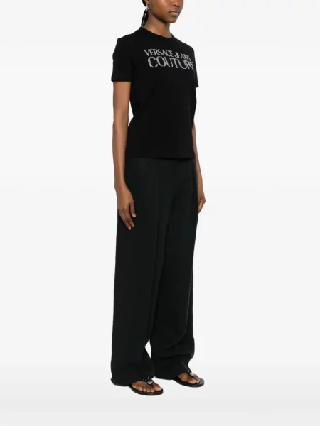 Μπλούζα Versace Jeans Couture με αυτόγραφο μαύρο