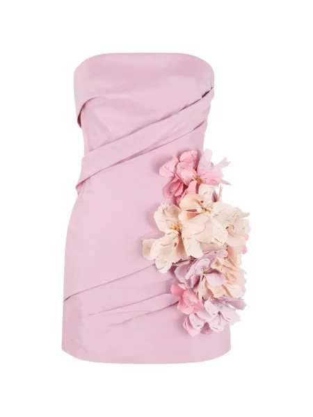 Rochie mini Acler cu model floral cu aplicații roz