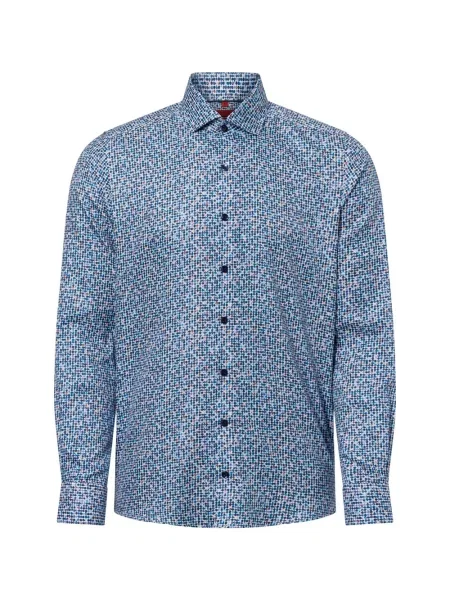 Finshley & Harding koszula biznesowa Mężczyźni Slim Fit wielokolorowy|niebieski|różowy wzorzysty 38 niebieska