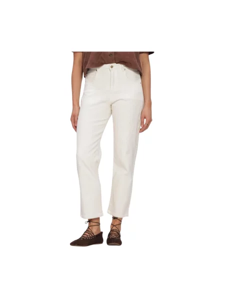 Jeansy Janice o skróconej długości beżowe