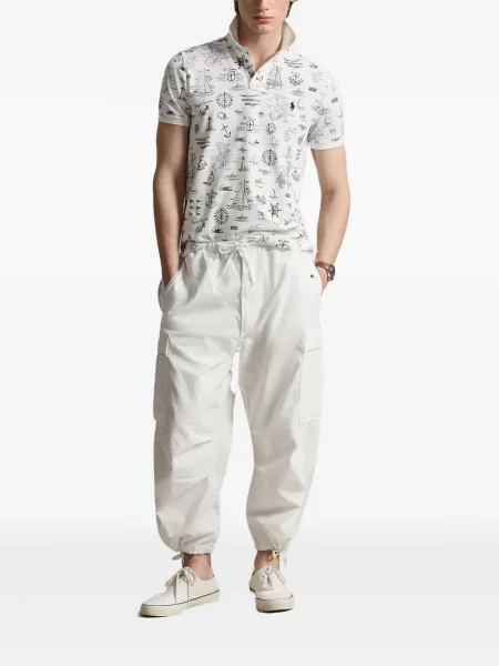 Hálós kockás pólóing Polo Ralph Lauren nyomtatás fekete