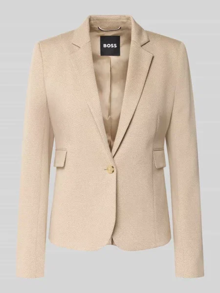 Żakiet taliowany z mieszanki model Boss beżowa