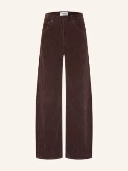 Agolde Kordové Kalhoty S Volným Střihem fger forge dk neutral brown hnědé