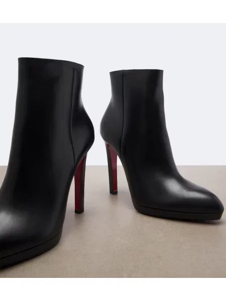 Kožené členkové čižmy Christian Louboutin čierna