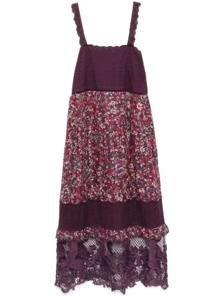 Rochie Farm Rio cu broderie de costum violet
