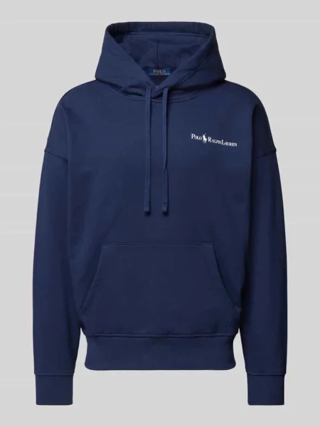 Bluza z kapturem o kroju relaxed fit z wyhaftowanym logo i kieszenią kangurka Polo Ralph Lauren granatowa
