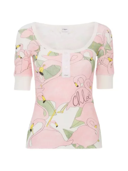 Tricou Chloé cu imagine alb