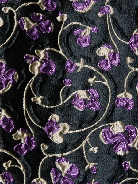 Pantaloni La Doublej cu model floral negru