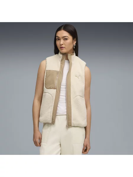 Dwustronna kamizelka hybrydowa z dzianiną typu baranek