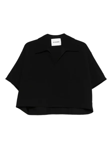 Tricou Jil Sander cu decolteu în V negru
