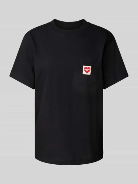 T-shirt z czystej bawełny ekologicznej z naszywką z logo Carhartt Work In Progress czarna