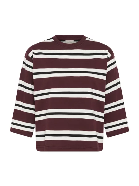 Kaffe Tricou KAWinny castaniu / negru alb