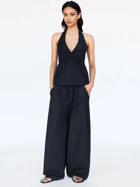 Pull&Bear Top închis albastru