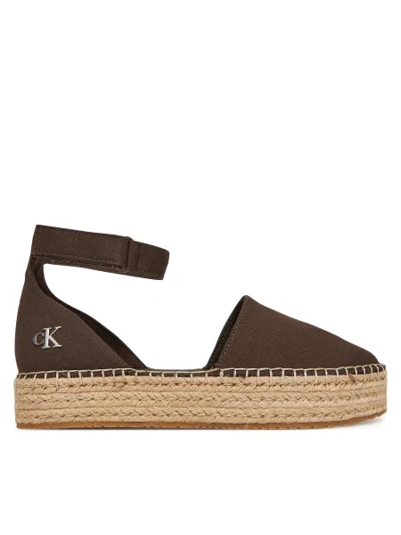 Еспадрили Calvin Klein Jeans FLATFORM ESPADRILLE SLING MG с платформа кафяво
