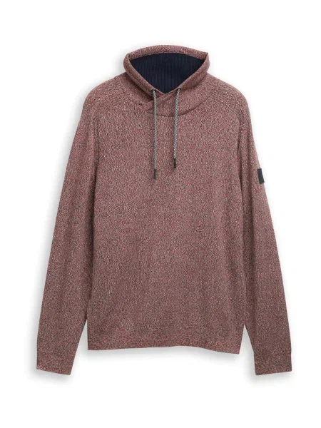 TOM TAILOR Pulover zelena / rdeča bela