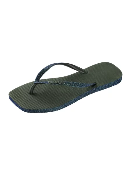 HAVAIANAS Žabky Slim Square Sparkle tmavě / olivová modrá