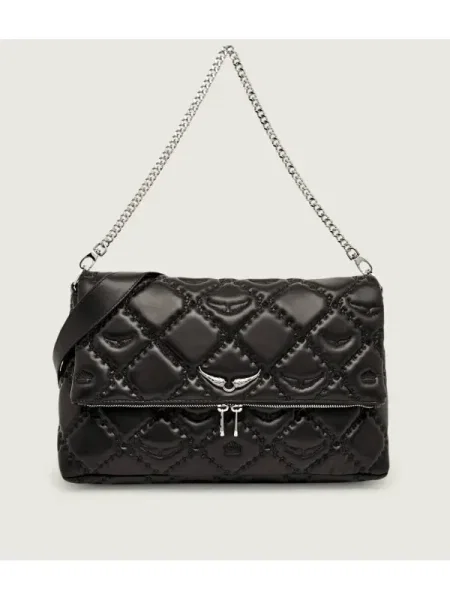 Zadig&Voltaire De piele geantă pe umăr ROCKY XL negru