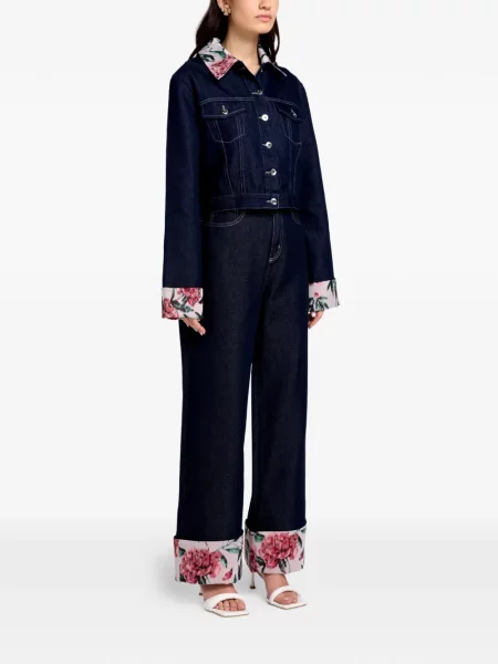 Geacă Marques'almeida cu model floral albastru