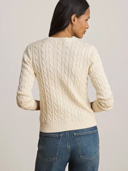 Lauren Ralph Lauren pulover z bombažem bež