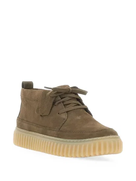 Botine Clarks cu șireturi din dantelă maro