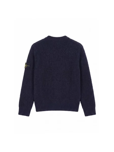 Sweter Stone Island wełniany z kamieniami niebieski