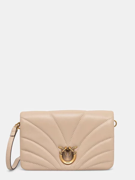 Pinko geantă crossbody pentru femei din piele bej