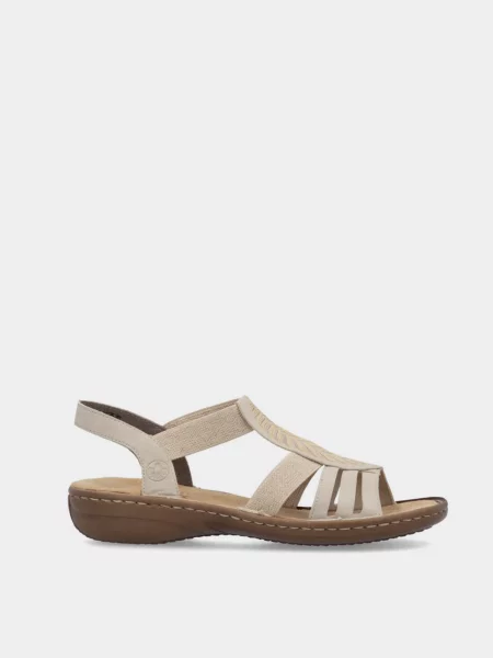 Кожаные босоножки Rieker бежевые