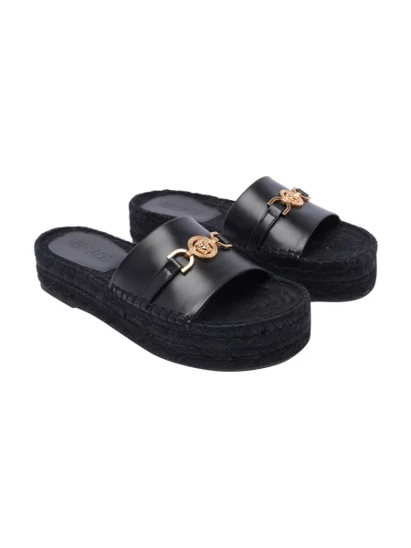 Klapki Versace na koturnie czarne