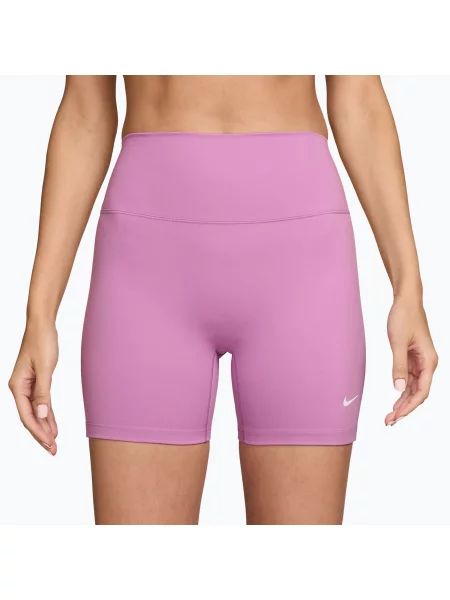 Pantaloni scurți pentru femei Nike One High-Waisted Biker 5" light magenta/white alb