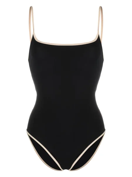 Strój kąpielowy Toteme w paski na ramiączkach czarny