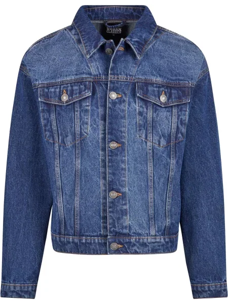 Urban Classics Přechodná bunda džínovina modrá