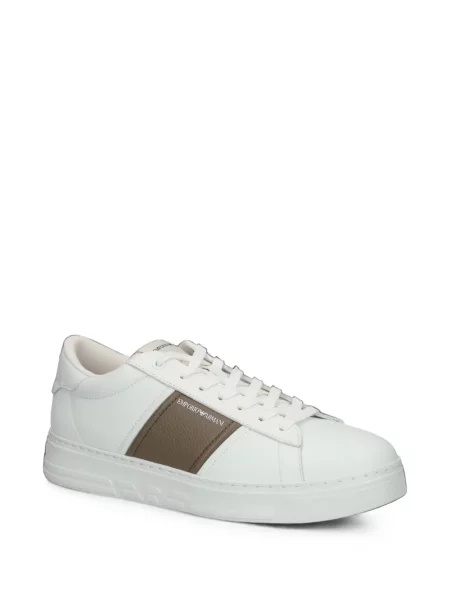 Bőr sneaker Emporio Armani fehér