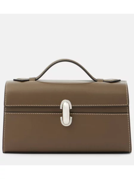 Torebka skórzana Savette skórzana brązowa