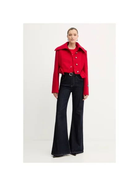 Patou kurtka z dodatkiem wełny czerwona