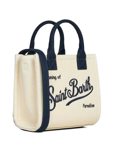 Geantă shopper Mc2 Saint Barth cu broderie din canvas