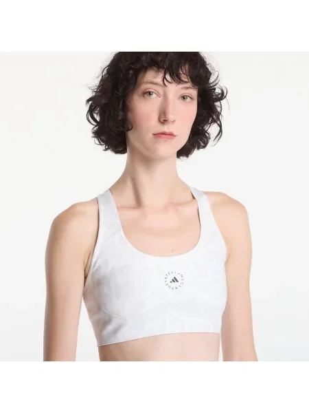 Sutien adidas by Stella McCartney Primeliftimpact Training Bra Medium Support Printed Core White/ Orbit Grey M alb